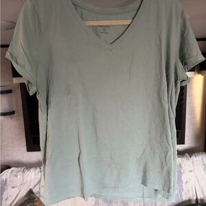Pact Women's Short Sleeve V-Neck Tee - Mint Green